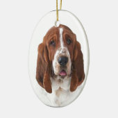 "Bassett Hound" Keramisch Ornament (Links)