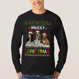 Bassett Hound Kerstmis Light Pajama Xmas Dog T-shirt
