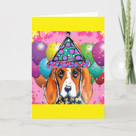 Bassett Hound Party Dog Feestdagen Kaart