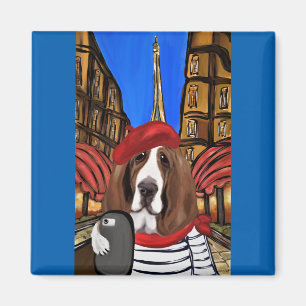 Bassett Hound Selfie Magneet