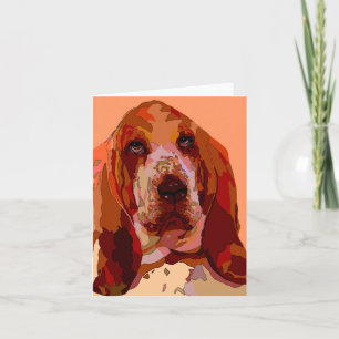Bassett in heldere kleuren Wenskaarten Kaart