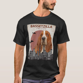 Bassetzilla Funny Basset Hound T Shirt cadeau voor