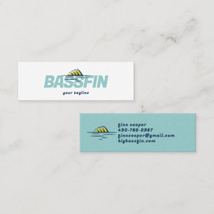 Bassfin-logo Visserij- of Outdoor merk Mini Visitekaartje
