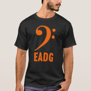 Bassgitarist Eadg Bass F Sleutel Muzieksymbool Not T-shirt