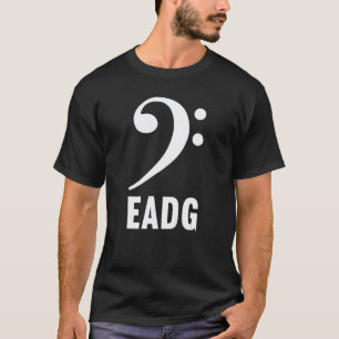 Bassgitarist Eadg Bass F Sleutel Muzieksymbool Not T-shirt