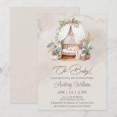 Bassinet Nursery Baby Baby shower bébé Invitation (Devant / Derrière)