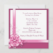  Bassinet Rozen Baby Meisje Douche Kaart (Achterkant)