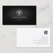 Bassist Bass Headstock Icon BrushedMetal Muzikant Visitekaartje (Voorkant / Achterkant)