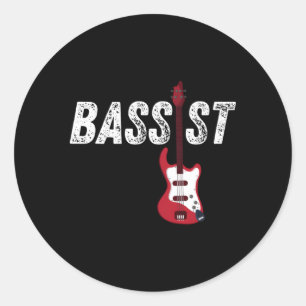 Bassist Bassist Gitaar Muzikant Muziek Ronde Sticker