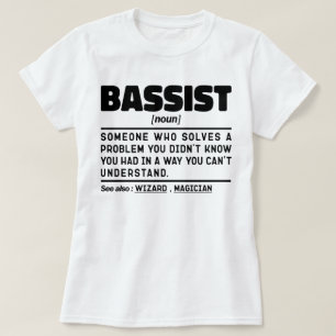 Bassist zelfstandig naamwoord definitie basgitaris t-shirt