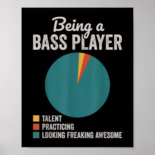 Bassist zijn Grappige basgitarist Poster (Voorkant)
