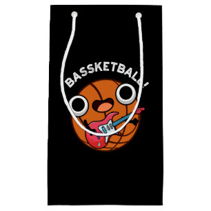 Bassketball Funny Basketball Music Pun Dark BG Klein Cadeauzakje