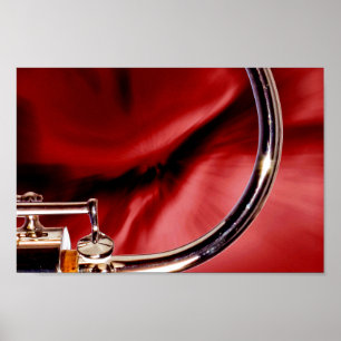 Basson Bocal Music Instrument in rode Kleur Poster