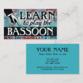 Basson Lessons Visitekaartjes - Blauw rood (Voorkant / Achterkant)
