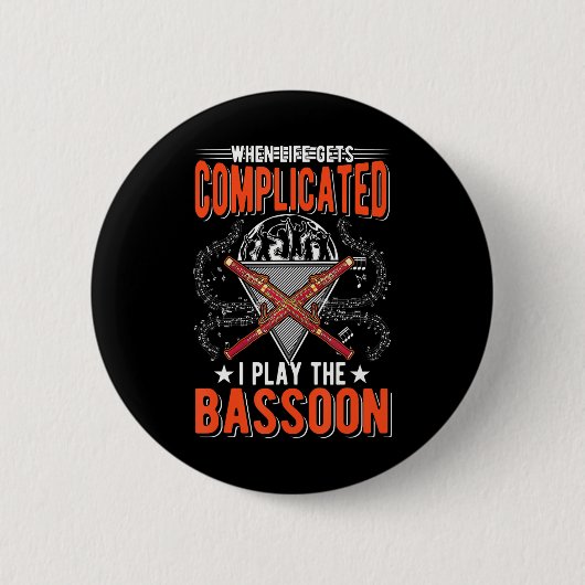 Basson Player Bassonist Ronde Button 5,7 Cm (Voorkant)