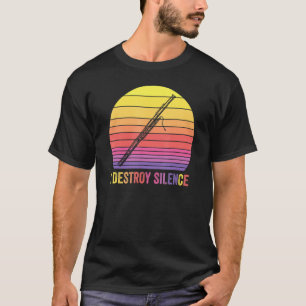 Basson Retro  I Destroy Silence Funny Bass T-shirt
