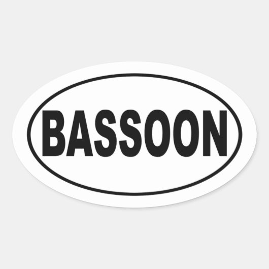 Bassoon Bumpersticker Ovale Sticker (Voorkant)