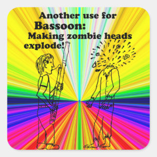 Bassoon fait exploser un autocollant Carré de Zomb