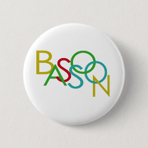 BASSOON Letters Ronde Button 5,7 Cm