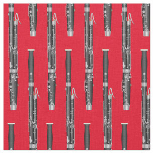 Bassoon Musician Room Decor Red Stof