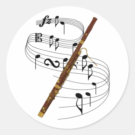 Bassoon Ronde Sticker (Voorkant)