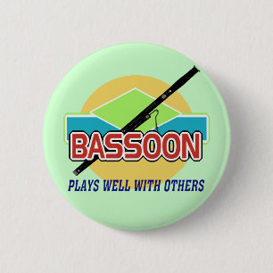 Bassoon speelt goed ronde button 5,7 cm