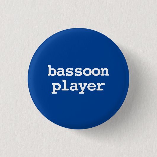 Bassoon Speler Typografie Button (Voorkant)