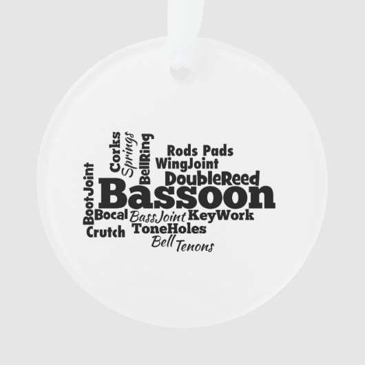 Bassoon Word Cloud Ornament (voorkant)