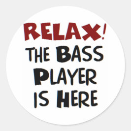 basspeler hier ronde sticker