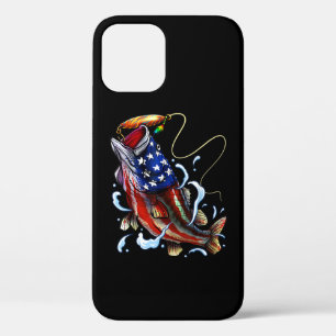 Bassvissen Vis Amerikaanse Vlag Patriottisch Visse iPhone 12 Hoesje