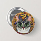 Bast Goddess Egyptian Bastet Cat Art Button (Voorkant /achterkant)