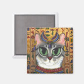 Bast Goddess, égyptien Bastet Cat Art Magnet (Recto/Verso)
