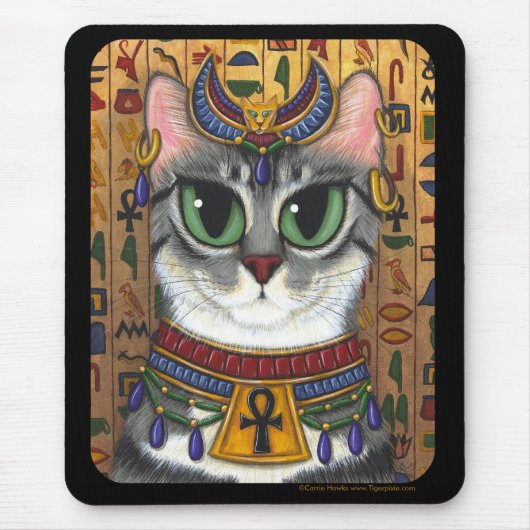 Bast Goddess, Egyptische bastetkat Mousepad Muismat (Voorkant)