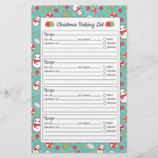 Bastabel voor Cute Red- en Blue-kerstpatroonbakken (Voorkant)