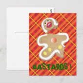 'BASTARDS!' pain d'épices biscuit carte humoristiq (Devant / Derrière)