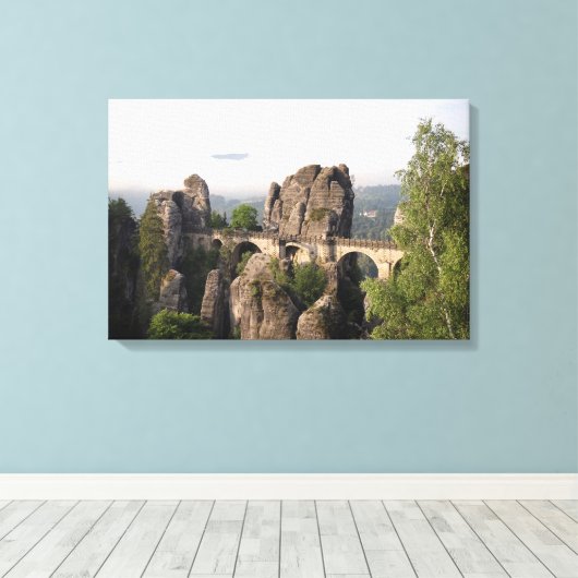 Bastei Bridge in Saksisch Zwitserland canvas (Insitu (Houten vloer))