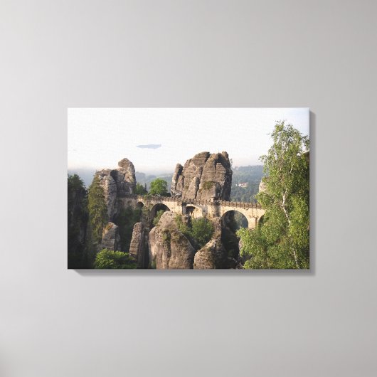Bastei Bridge in Saksisch Zwitserland canvas Afdruk (Voorkant)