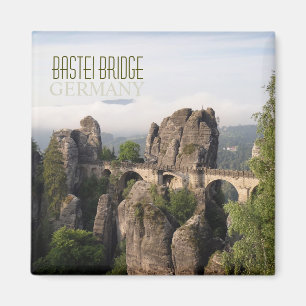 Bastei Bridge in Saksisch Zwitserland tekstmagneet Magneet