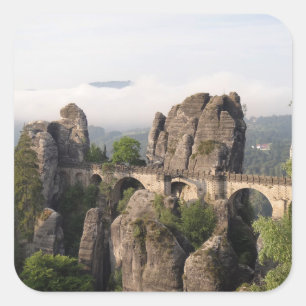 Bastei Bridge in Saxon Zwitserland Vierkante Sticker