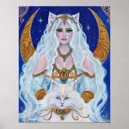 Bastet-Egyptische godin-kunst door Renee Lavoie Poster