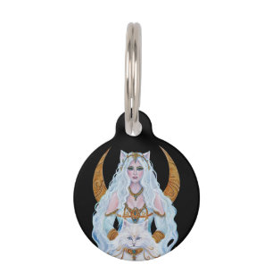 Bastet Egyptische godin met kat van Renee Lavoie Huisdierpenning