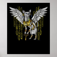 Bastet Egyptische kat Goddess Ankh Hieroglyphs