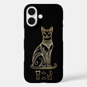 Bastet, Egyptische Kattengodin. Naam in hiëroglief iPhone 16 Hoesje