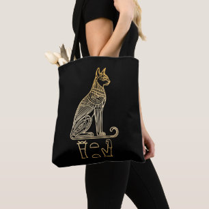 Bastet, Egyptische Kattengodin. Naam in hiëroglief Draagtas