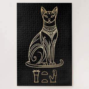 Bastet, Egyptische Kattengodin. Naam in hiëroglief Legpuzzel