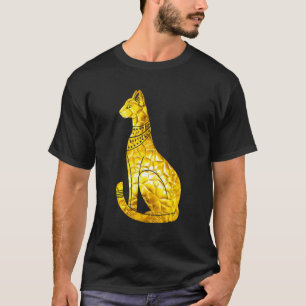 Bastet Kat Egyptische Gouden Polygoon Hiëroglief B T-shirt