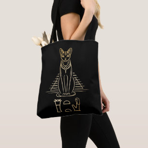 Bastet met naam in hiërogliefen en Egyptische pira Draagtas
