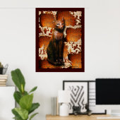 BASTET Poster d'art sur le thème égyptien (Bureau à domicile)