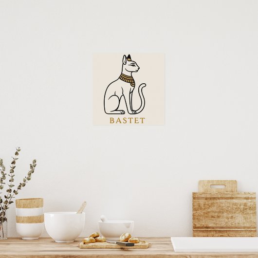 Bastet Poster Egyptisch Cat Goddess Art (Keuken)