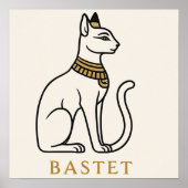 Bastet Poster Egyptisch Cat Goddess Art (Voorkant)